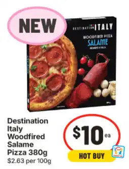 IGA Destination Italy Woodfired Salame Pizza offer