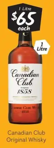 Cellarbrations Canadian Club Original Whisky offer