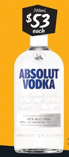 Cellarbrations Absolut Vodka offer