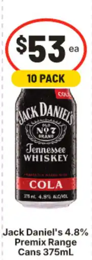 IGA Jack Daniel's 4.8% Premix Range Cans offer