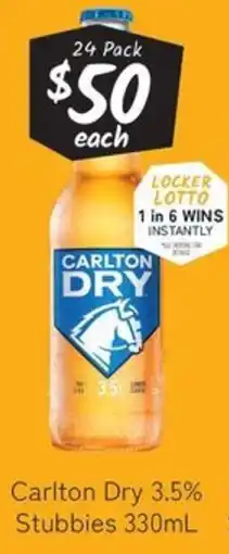 Cellarbrations Carlton Dry Stubbies offer