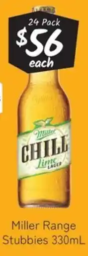 Cellarbrations Miller Chill Lime Lager offer