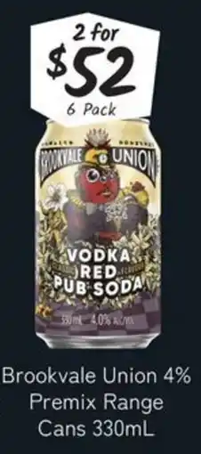 Cellarbrations Brookvale Union Vodka Red Pub Soda offer