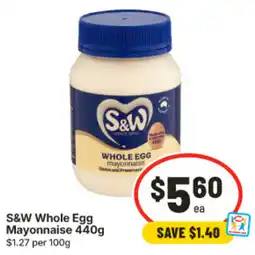 IGA S&W Whole Egg Mayonnaise offer