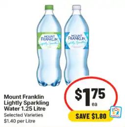 IGA Mount Franklin Lightly Sparkling Water offer