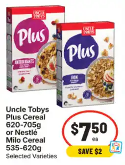 IGA Uncle Tobys Plus Cereal offer