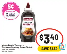 IGA MasterFoods Squeezable Barbecue Sauce offer
