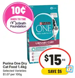IGA Purina One Dry Cat Food offer
