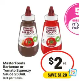 IGA MasterFoods Barbecue or Tomato Squeezey Sauce offer