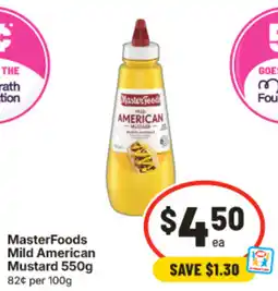 IGA MasterFoods Mild American Mustard offer