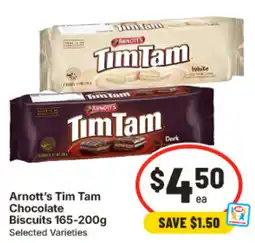 IGA Arnott's Tim Tam Chocolate Biscuits Selected Varieties offer