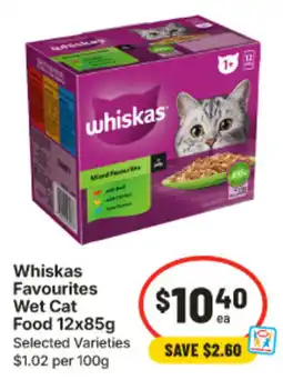 IGA Whiskas Favourites Wet Cat Food offer