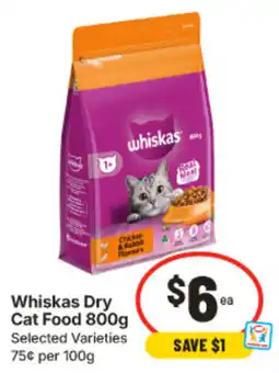 IGA Whiskas Dry Cat Food offer