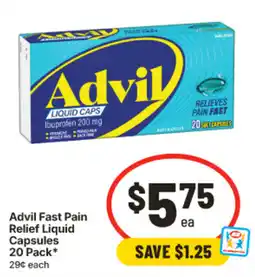 IGA Advil Fast Pain Relief Liquid Capsules offer