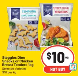 IGA Steggles Dino Snacks or Chicken Breast Tenders offer