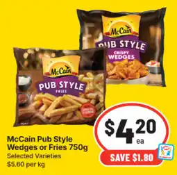 IGA McCain Pub Style Wedges or Fries offer
