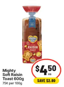 IGA Mighty Soft Raisin Toast offer