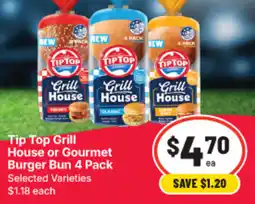 IGA Tip Top Grill House or Gourmet Burger Bun 4 Pack offer