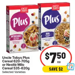 IGA Uncle Tobys Plus Cereal offer
