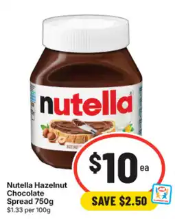 IGA Nutella Hazelnut Chocolate Spread offer