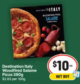 IGA Destination Italy Woodfired Salame Pizza offer