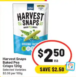 IGA Harvest Snaps Baked Pea Crisps offer