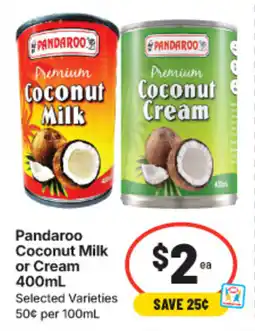 IGA Pandaroo Coconut Milk or Cream offer