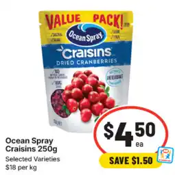 IGA Ocean Spray Craisins offer