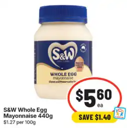 IGA S&W Whole Egg Mayonnaise offer