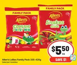 IGA Allen's Lollies Family Pack Selected Varieties offer