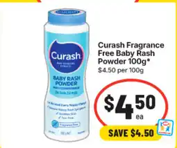 IGA Curash Fragrance Free Baby Rash Powder offer