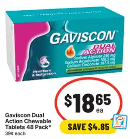 IGA Gaviscon Dual Action Chewable Tablets offer