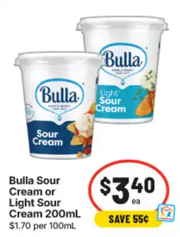 IGA Bulla Sour Cream or Light Sour Cream offer