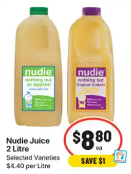 IGA Nudie Juice 2 Litre Selected Varieties offer
