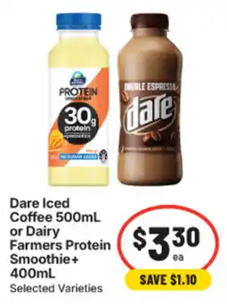 IGA Dare Iced Coffee or Dairy Farmers Protein Smoothie+ offer