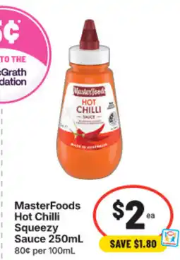 IGA MasterFoods Hot Chilli Squeezzy Sauce offer