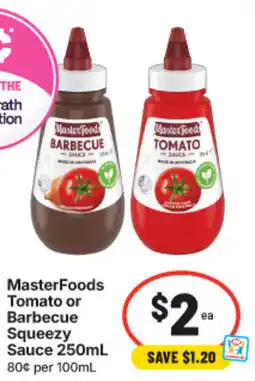 IGA MasterFoods Tomato or Barbecue Squeezey Sauce offer