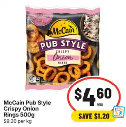 IGA McCain Pub Style Crispy Onion Rings offer