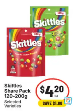 IGA Skittles Share Pack Selected Varieties offer
