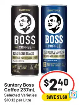 IGA Suntory Boss Coffee Selected Varieties offer