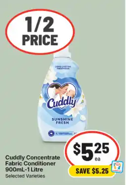 IGA Cuddly Concentrate Fabric Conditioner offer