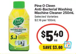 IGA Pine O Clean Anti-Bacterial Washing Machine Cleaner offer