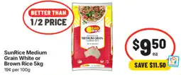 IGA SunRice Medium Grain White or Brown Rice offer