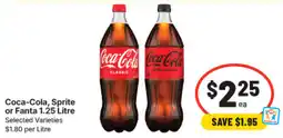 IGA Coca-Cola, Sprite or Fanta 1.25 Litre offer