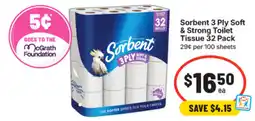 IGA Sorbent 3 Ply Soft & Strong Toilet Tissue offer