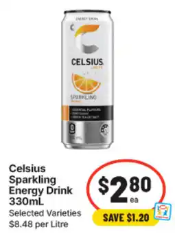 IGA Celsius Sparkling Energy Drink offer