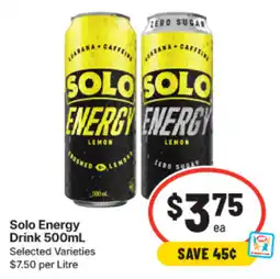 IGA Solo Energy Drink offer