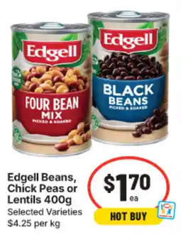 IGA Edgell Beans, Chick Peas or Lentils offer