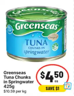 IGA Greenseas Tuna Chunks in Springwater offer