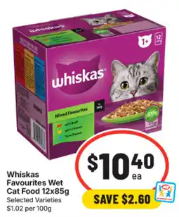 IGA Whiskas Favourites Wet Cat Food offer
